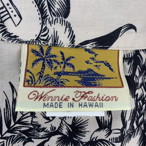 Men's Winnie Fashion Short Sleeve Button Down Hawaiian Shirt Tan 2XL Islands - Picture 2 of 4